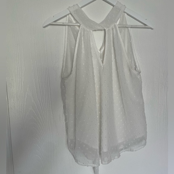 shein swiss dot cut out front halter neck blouse - Picture 6 of 9